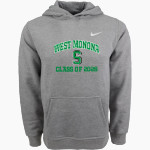 WEST MONONA HIGH SCHOOL SPARTANS Nike Youth Club Pullover Fleece Hoodie Front Thumbnail