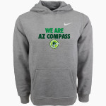 AZ Compass DRAGONS <span class="pdp-name-mascot">Compass Prep DRAGONS</span> Nike Youth Club Pullover Fleece Hoodie Front Thumbnail