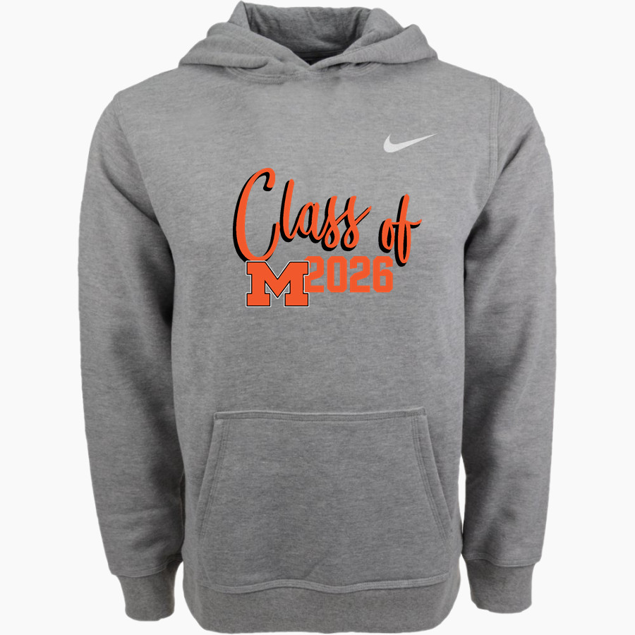 MUNISING HIGH SCHOOL MUSTANGS Nike Youth Club Pullover Fleece Hoodie