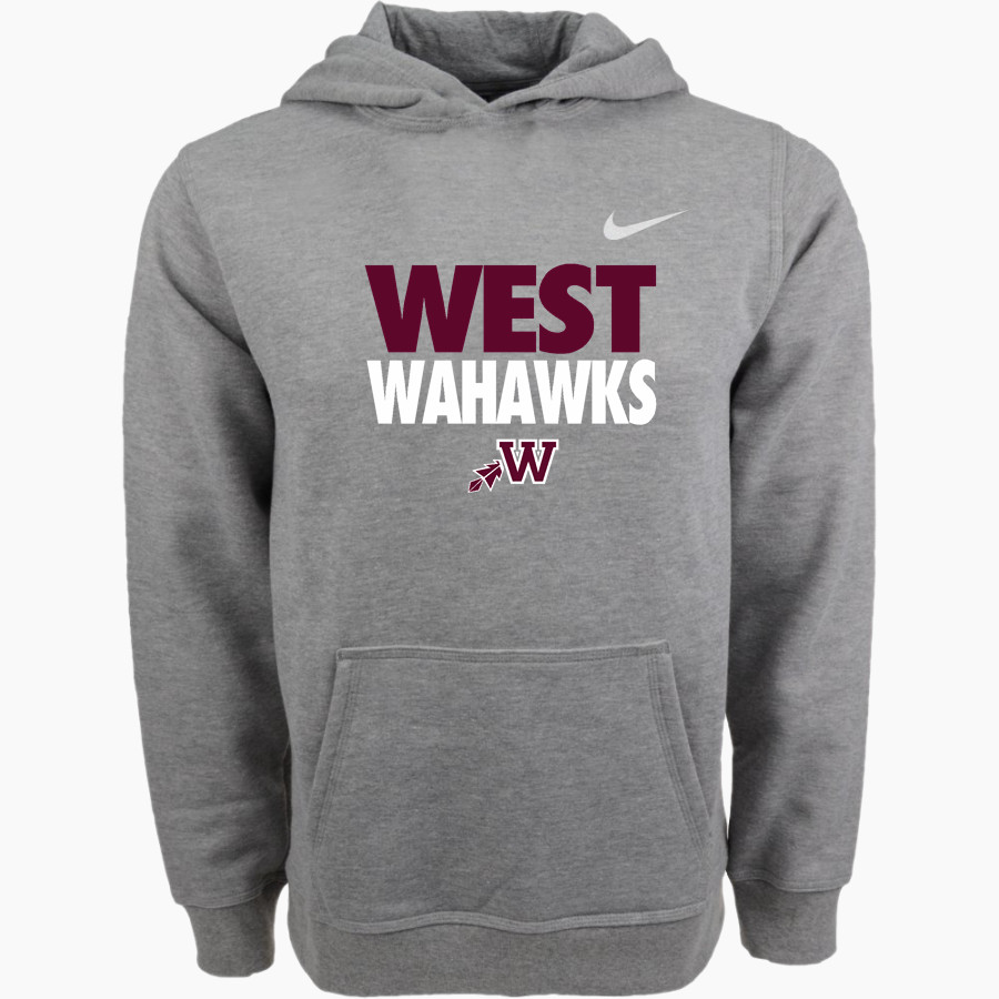 WEST HIGH SCHOOL WAHAWKS <span class="pdp-name-mascot">WEST WAHAWKS</span> Nike Youth Club Pullover Fleece Hoodie