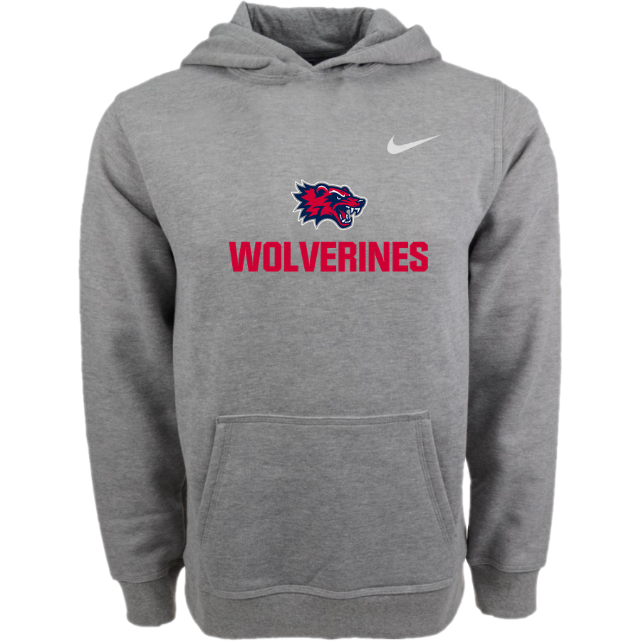 Frontier Academy Wolverines <span class="pdp-name-mascot">Frontier Academy Wolverines</span> Nike Youth Club Pullover Fleece Hoodie