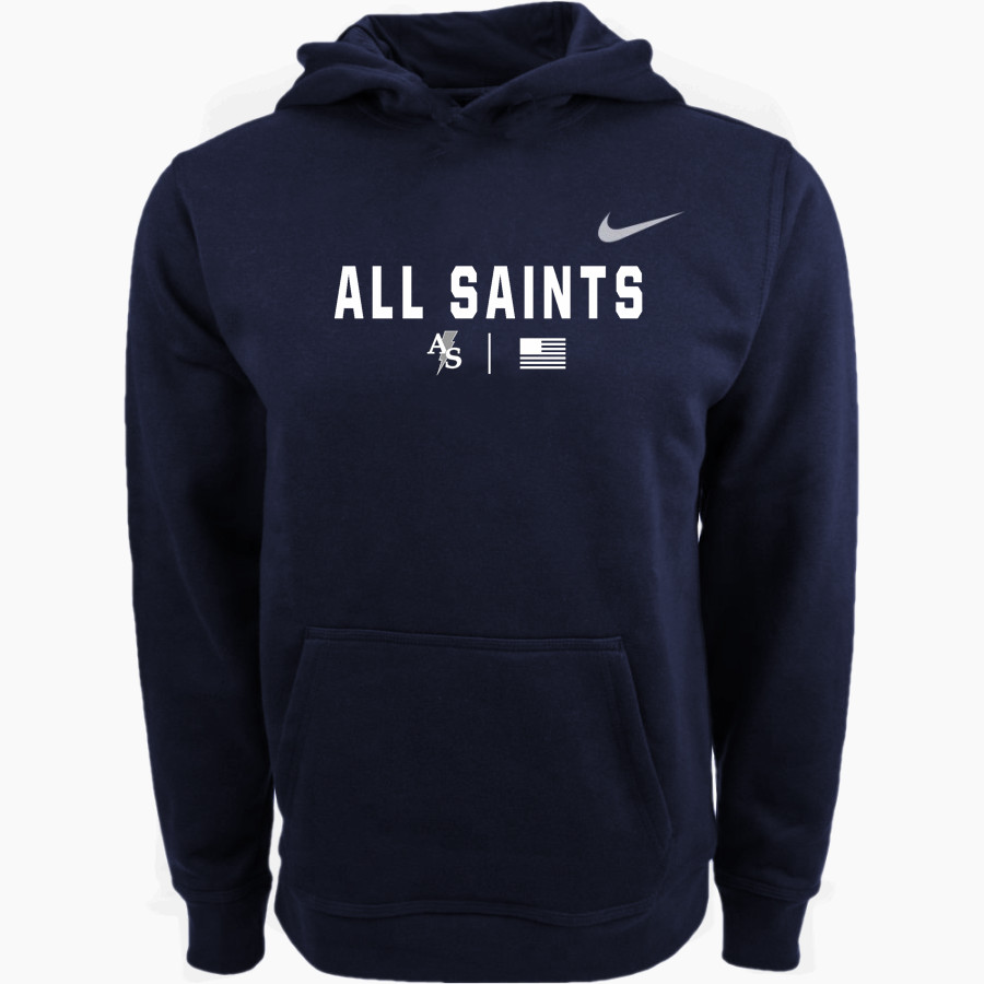 All Saints Blue Thunder Nike Youth Club Pullover Fleece Hoodie