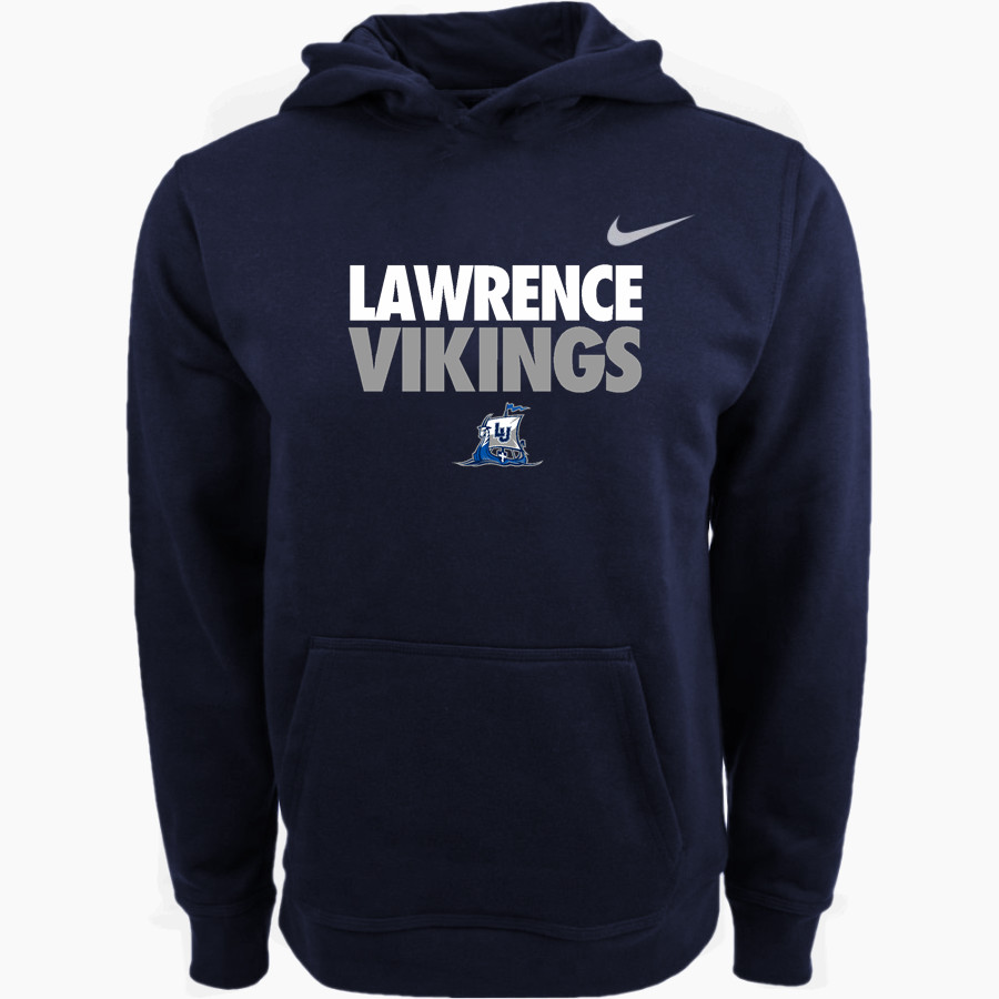 Lawrence University Vikings Online Store Nike Youth Club Pullover Fleece Hoodie
