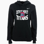 Detroit Mercy Titans Sideline Store <span class="pdp-name-mascot">UDM Titans</span> Nike Women's Club Pullover Fleece Hoodie Front Thumbnail