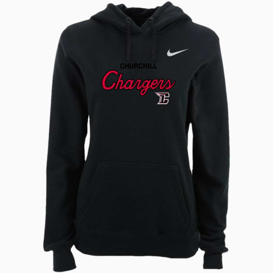 CHURCHILL HIGH SCHOOL CHARGERS Nike Women's Club Pullover Fleece Hoodie