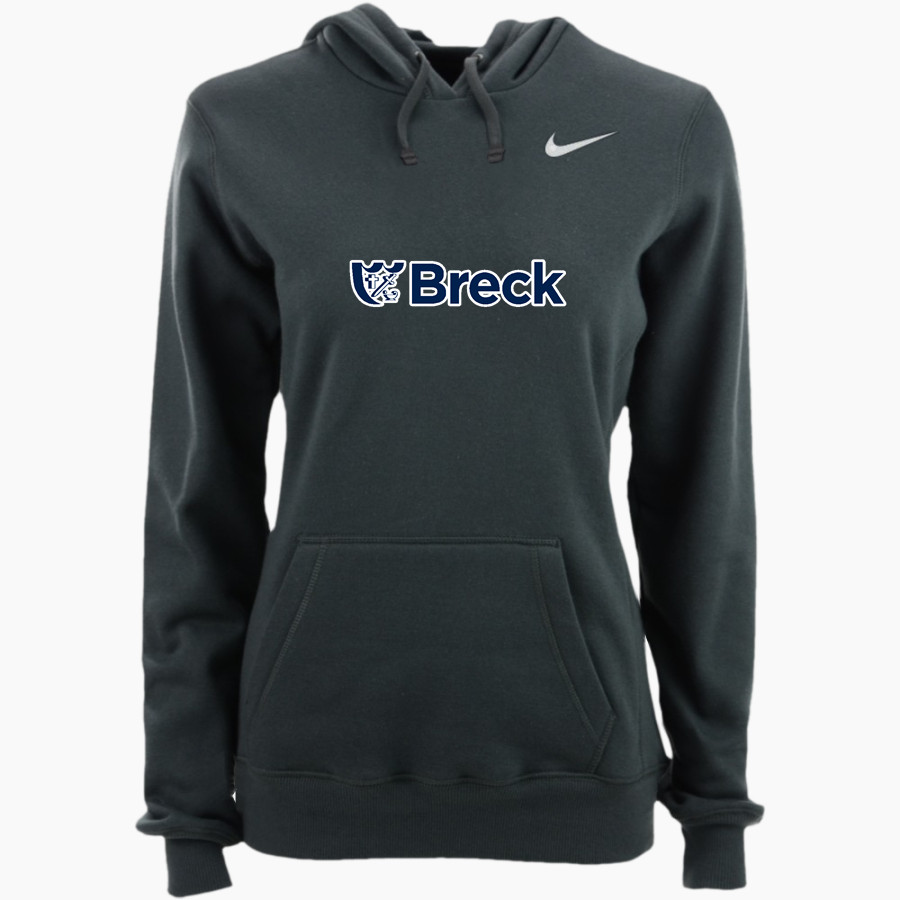 Breck Mustangs Nike Women's Club Pullover Fleece Hoodie