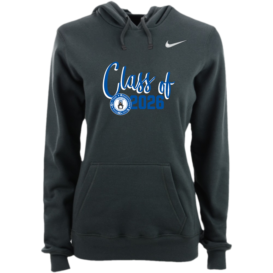 P811Q Penguins <span class="pdp-name-mascot">P811Q The Marathon School</span> Nike Women's Club Pullover Fleece Hoodie