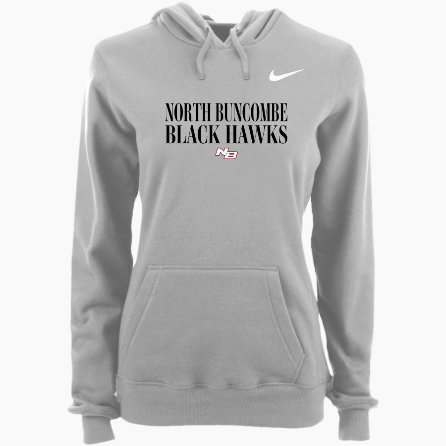 NORTH BUNCOMBE HIGH SCHOOL BLACK HAWKS Nike Women's Club Pullover Fleece Hoodie