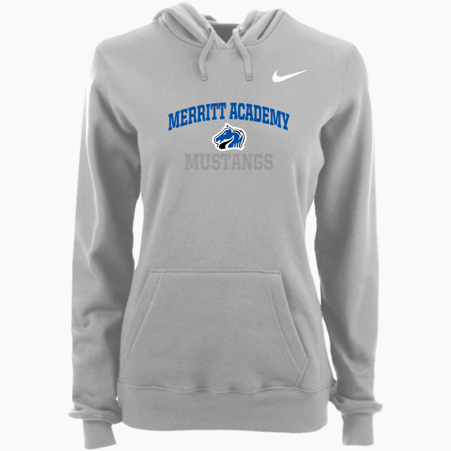 MERRITT ACADEMY HIGH SCHOOL MUSTANGS Nike Women's Club Pullover Fleece Hoodie