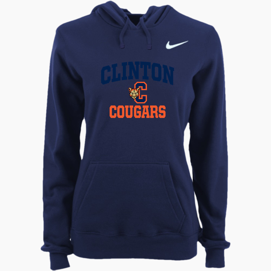 Clinton Cougars <span class="pdp-name-mascot">Clinton Cougars</span> Nike Women's Club Pullover Fleece Hoodie