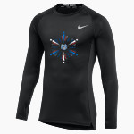 Hamilton Big Blue <span class="pdp-name-mascot">Hamilton Bull Dogs</span> Nike Men's Pro Long Sleeve Compression Top Front Thumbnail