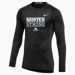 Saugerties Sawyers <span class="pdp-name-mascot">Saugerties Sawyers</span> Nike Men's Pro Long Sleeve Compression Top Front Thumbnail