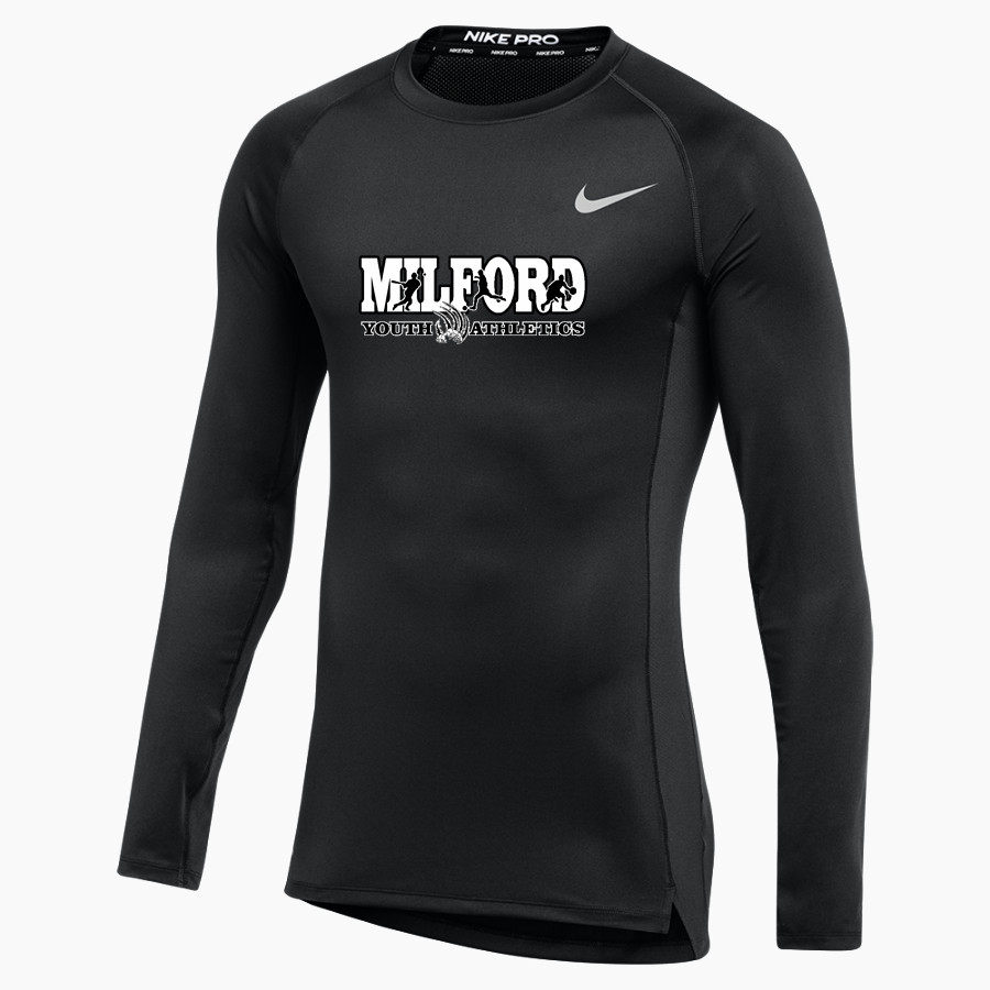 MILFORD CENTRAL SCHOOL WILDCATS Nike Men's Pro Long Sleeve Compression Top