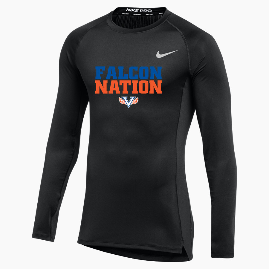 VOLUNTEER HIGH SCHOOL FALCONS <span class="pdp-name-mascot">VOLUNTEER FALCONS</span> Nike Men's Pro Long Sleeve Compression Top