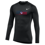 Clarkson-Leigh Patriots <span class="pdp-name-mascot">Clarkson-Leigh Patriots</span> Nike Men's Pro Long Sleeve Compression Top Front Thumbnail