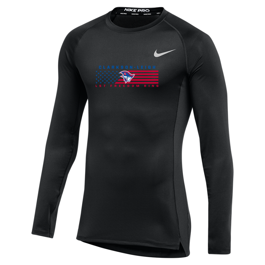 Clarkson-Leigh Patriots <span class="pdp-name-mascot">Clarkson-Leigh Patriots</span> Nike Men's Pro Long Sleeve Compression Top