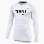 TEMPLE HIGH SCHOOL TIGERS Nike Men's Pro Long Sleeve Compression Top Front Thumbnail