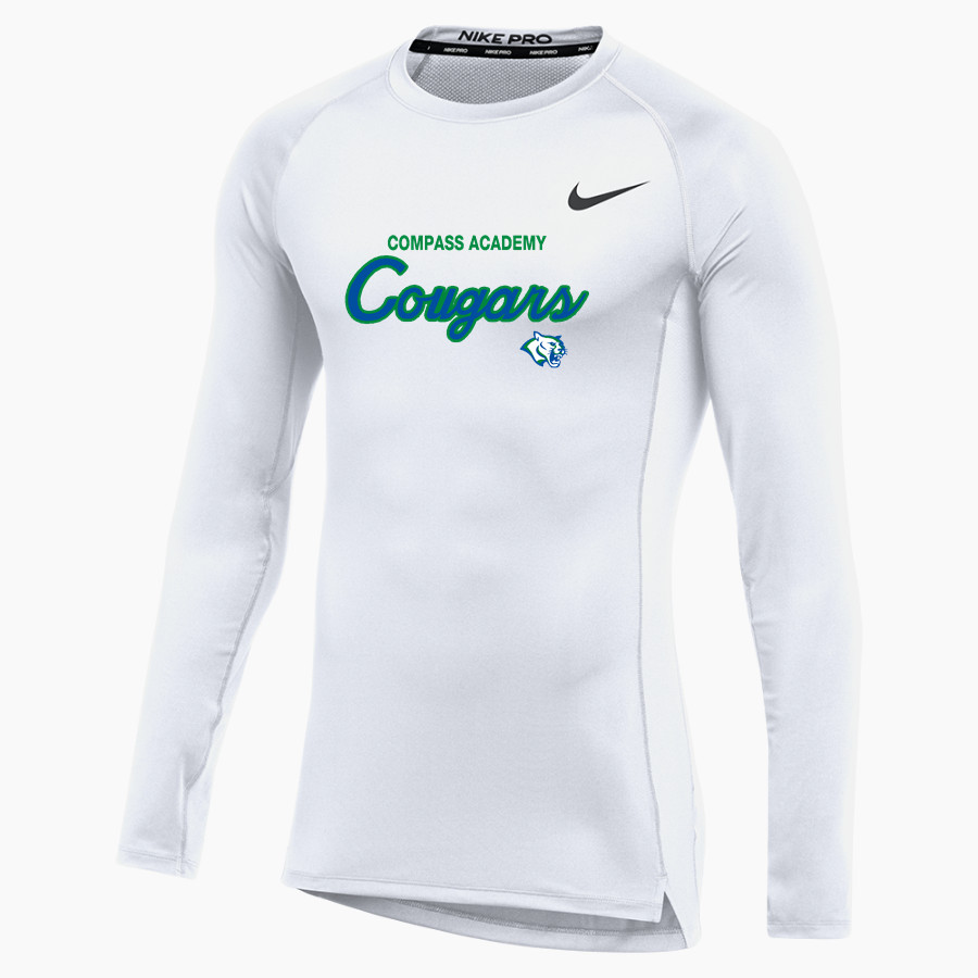 Compass Academy Cougars <span class="pdp-name-mascot">Compass Academy Cougars</span> Nike Men's Pro Long Sleeve Compression Top