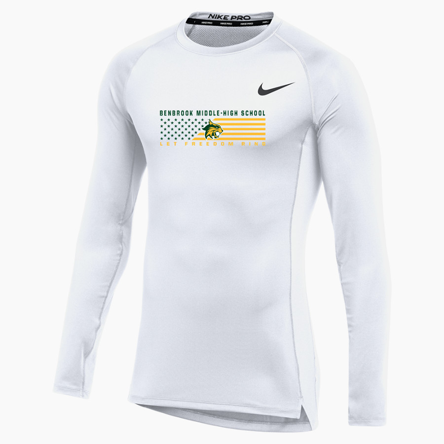 BENBROOK MIDDLE HIGH SCHOOL BOBCATS <span class="pdp-name-mascot">BENBROOK MIDDLE BOBCATS</span> Nike Men's Pro Long Sleeve Compression Top