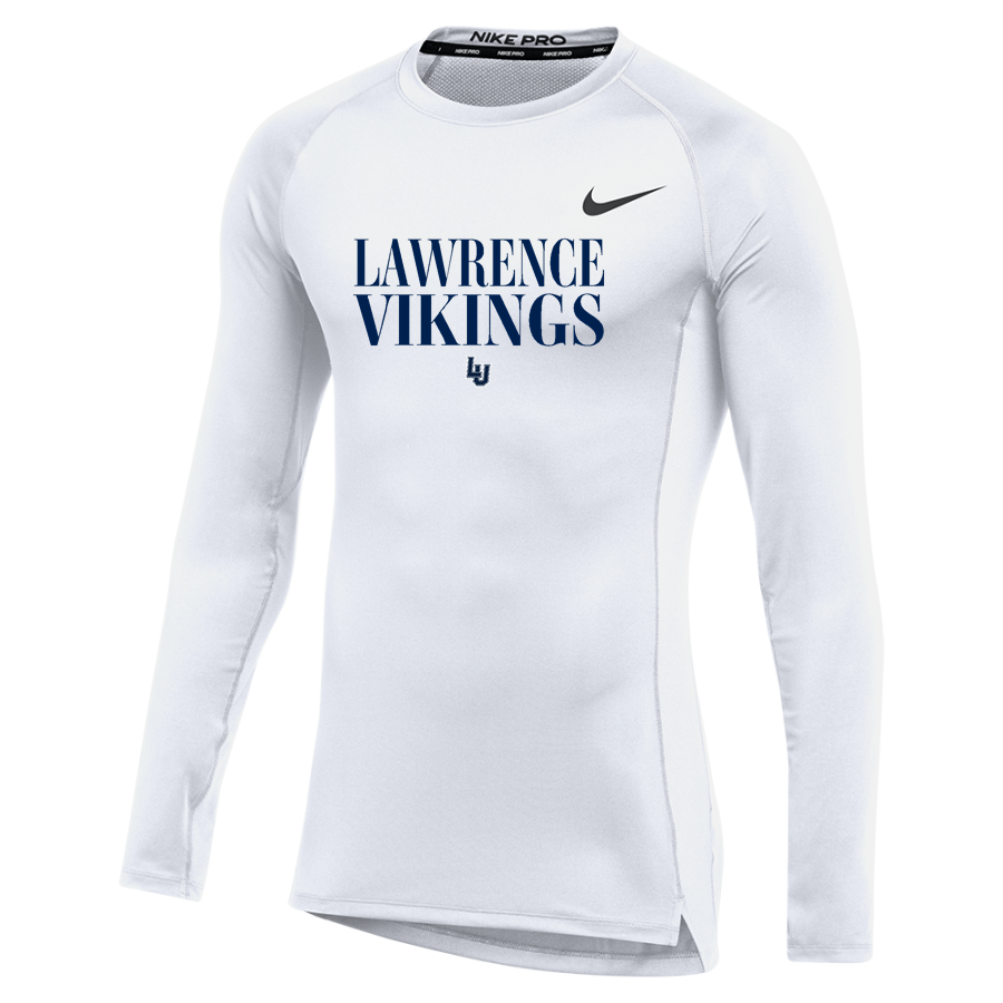 Lawrence University Vikings Online Store <span class="pdp-name-mascot">Lawrence</span> Nike Men's Pro Long Sleeve Compression Top