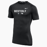 Westerly Bulldogs <span class="pdp-name-mascot">Westerly Bulldogs</span> Nike Men's Pro Short Sleeve Compression Top Front Thumbnail
