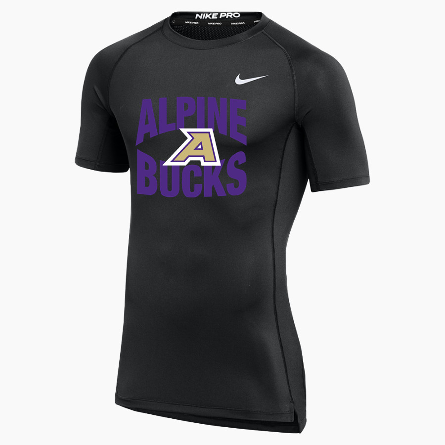 ALPINE HIGH SCHOOL BUCKS <span class="pdp-name-mascot">ALPINE BUCKS</span> Nike Men's Pro Short Sleeve Compression Top