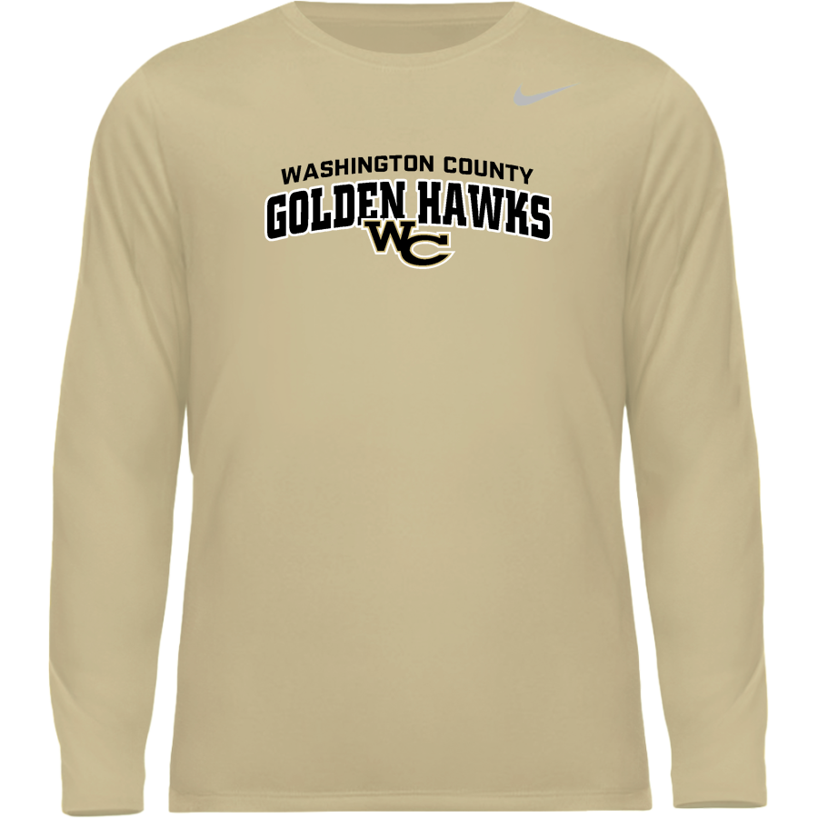 WASHINGTON COUNTY HIGH SCHOOL GOLDEN HAWKS <span class="pdp-name-mascot">WASHINGTON COUNTY GOLDEN HAWKS</span> Nike Men's Team Legend Long Sleeve Tee