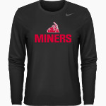 Red Top Miners Nike Women's Team Legend Long Sleeve Tee Front Thumbnail