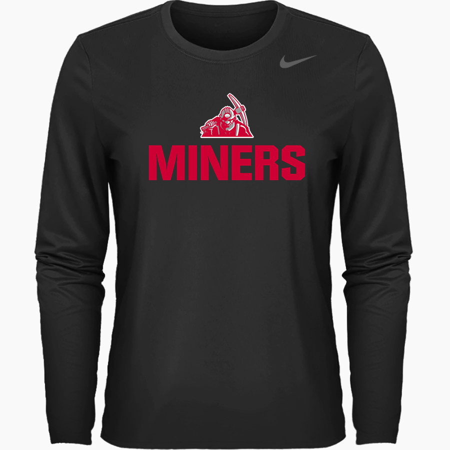 Red Top Miners Nike Women's Team Legend Long Sleeve Tee