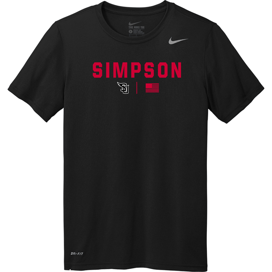 Simpson University Red Hawks <span class="pdp-name-mascot">Simpson Red Hawks</span> Nike Youth Team Legend Short Sleeve Tee