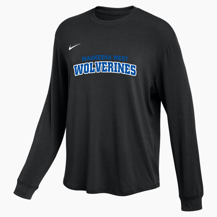 WAUKESHA WEST HIGH SCHOOL WOLVERINES <span class="pdp-name-mascot">WAUKESHA WEST WOLVERINES</span> Nike Women's One Relaxed Long Sleeve Top