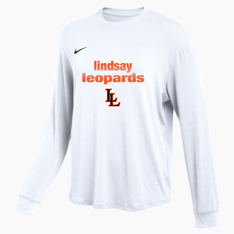 LINDSAY SCHOOL DISTRICT 9 LEOPARDS <span class="pdp-name-mascot">LINDSAY LEOPARDS</span> Nike Women's One Relaxed Long Sleeve Top