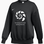Princeton Montessori School <span class="pdp-name-mascot">Princeton Montessori Deer</span> Nike Women's Phoenix Fleece Oversized Pullover Crew Front Thumbnail