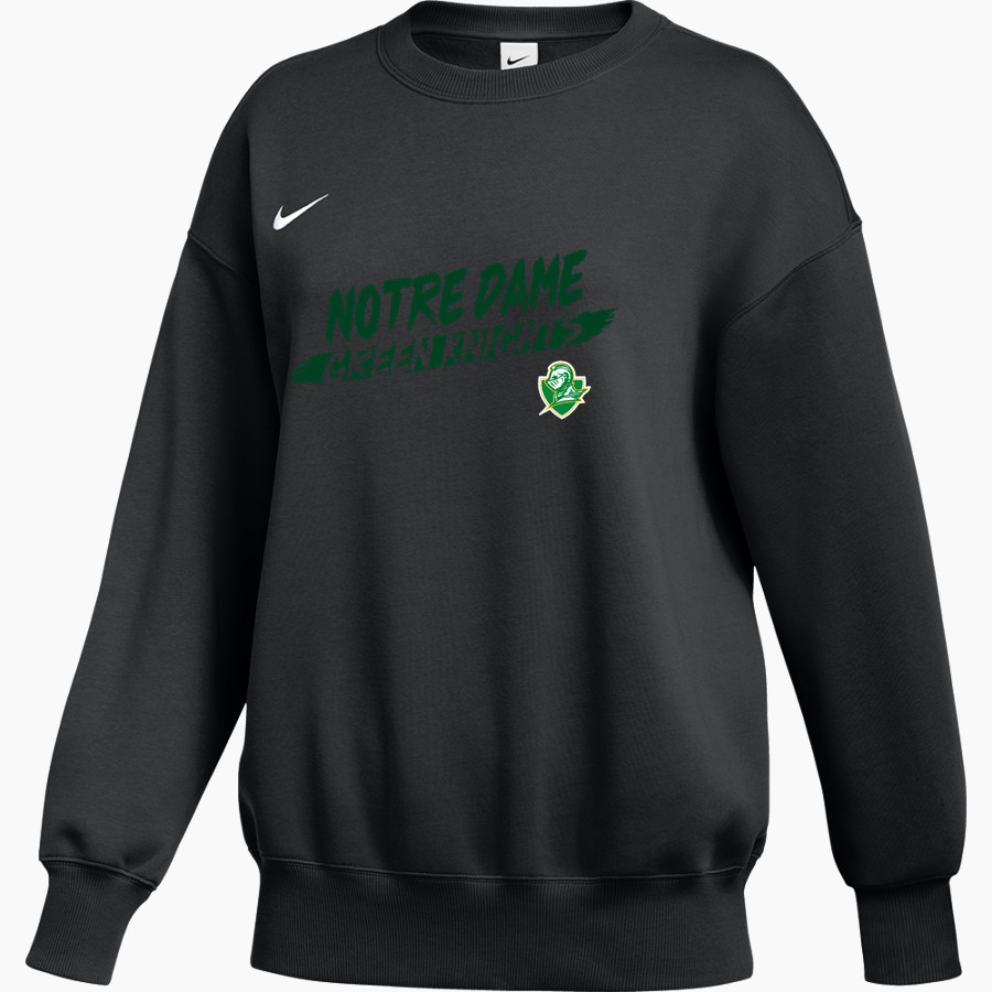 NOTRE DAME HIGH SCHOOL GREEN KNIGHTS <span class="pdp-name-mascot">NOTRE DAME GREEN KNIGHTS</span> Nike Women's Phoenix Fleece Oversized Pullover Crew