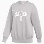 Xavier Falcons <span class="pdp-name-mascot">Xavier Falcons</span> Nike Women's Phoenix Fleece Oversized Pullover Crew Front Thumbnail