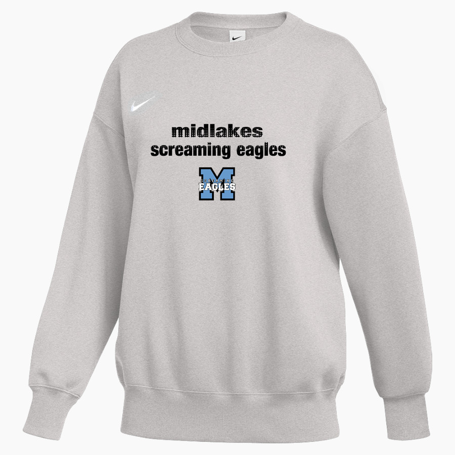 MIDLAKES HIGH SCHOOL SCREAMING EAGLES <span class="pdp-name-mascot">MIDLAKES SCREAMING EAGLES</span> Nike Women's Phoenix Fleece Oversized Pullover Crew