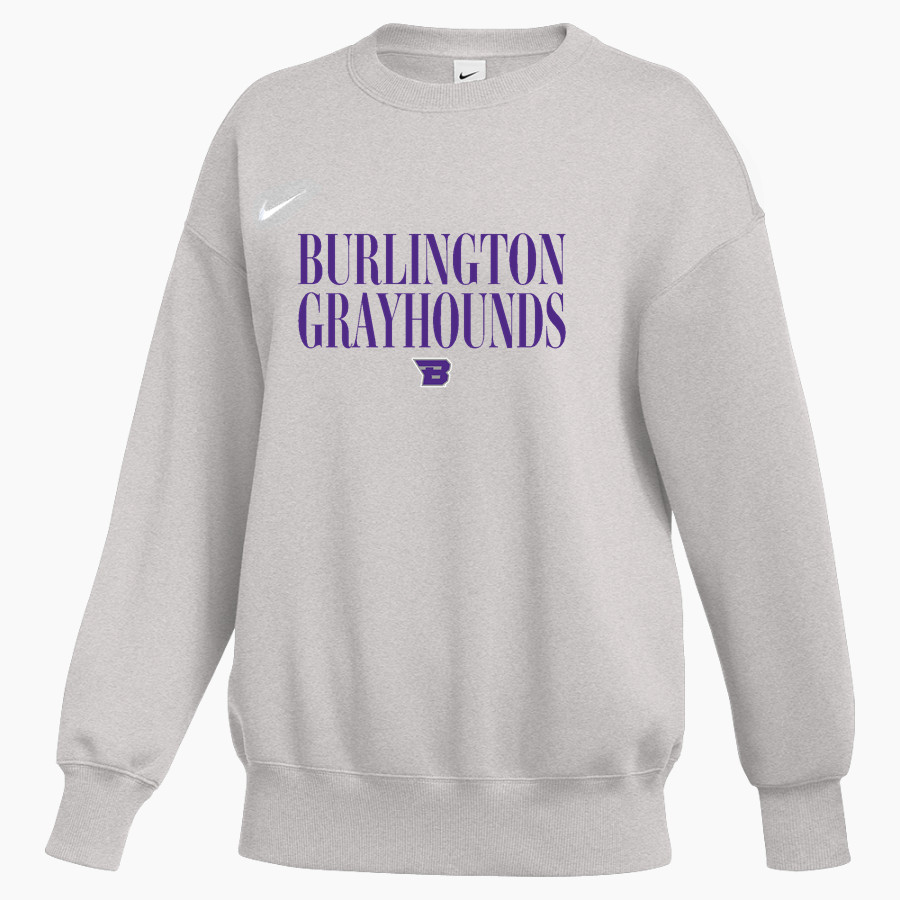 BURLINGTON HIGH SCHOOL GRAYHOUNDS <span class="pdp-name-mascot">BURLINGTON GRAYHOUNDS</span> Nike Women's Phoenix Fleece Oversized Pullover Crew