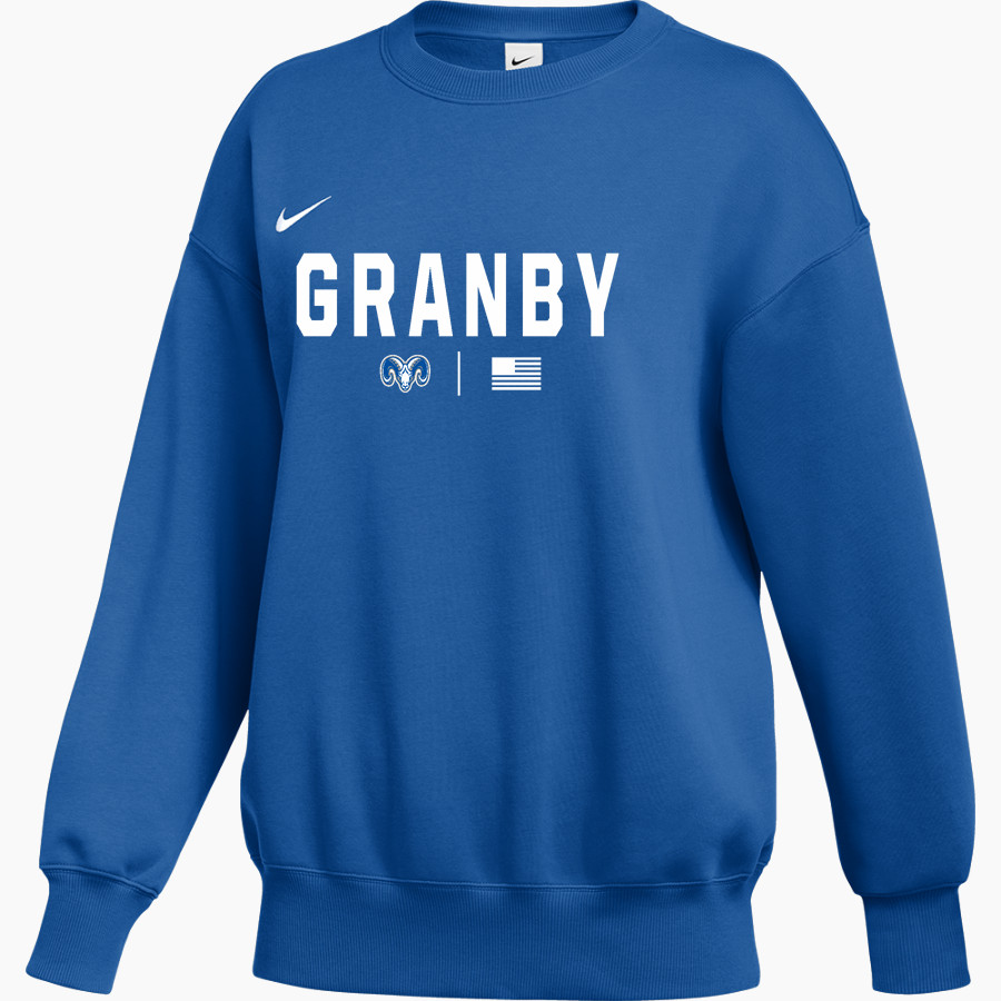 GRANBY HIGH SCHOOL RAMS ramfam official sideline store <span class="pdp-name-mascot">GRANBY RAMS</span> Nike Women's Phoenix Fleece Pullover Crew