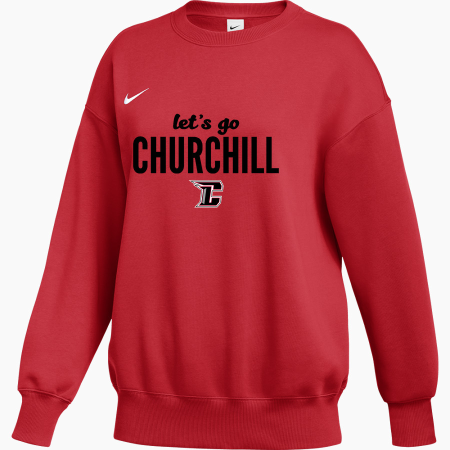 CHURCHILL HIGH SCHOOL CHARGERS Nike Women's Phoenix Fleece Pullover Crew