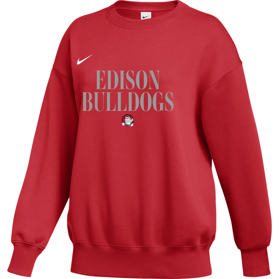 Edison Bulldogs <span class="pdp-name-mascot">Edison Elementary School Bulldogs</span> Nike Women's Phoenix Fleece Oversized Pullover Crew