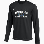 Crown of Life Knights <span class="pdp-name-mascot">Crown of Life Christian Academy Knights</span> Nike Men's Team Primary Long Sleeve Tee Front Thumbnail