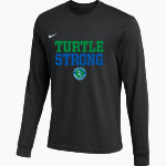 Green-Fields Turtles <span class="pdp-name-mascot">Green-Fields Swim Club Turtles</span> Nike Men's Team Primary Long Sleeve Tee Front Thumbnail