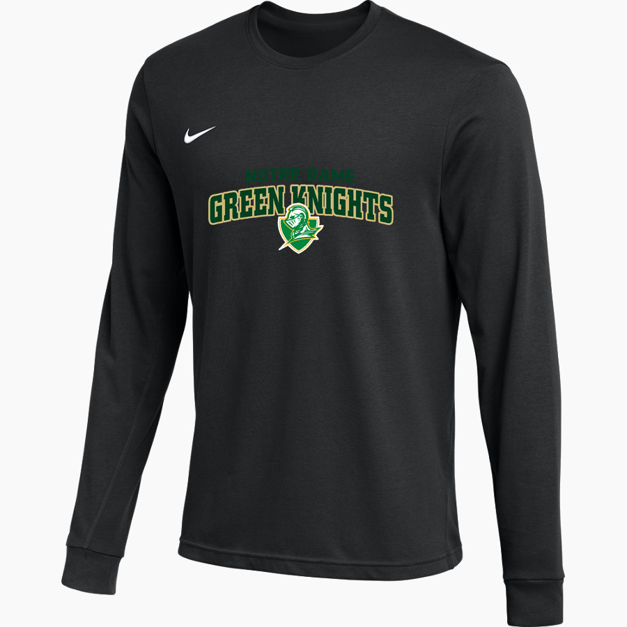 NOTRE DAME HIGH SCHOOL GREEN KNIGHTS <span class="pdp-name-mascot">NOTRE DAME GREEN KNIGHTS</span> Nike Men's Team Primary Long Sleeve Tee