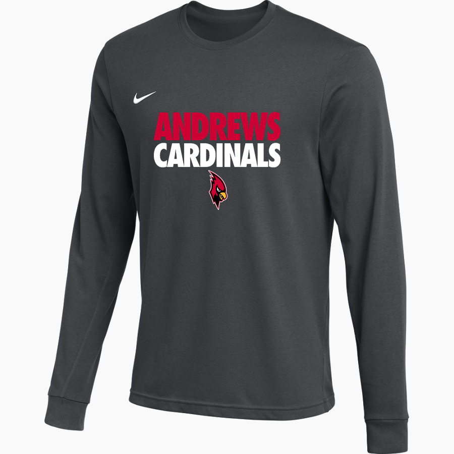 Andrews Cardinals <span class="pdp-name-mascot">Andrews University Cardinals</span> Nike Men's Team Primary Long Sleeve Tee