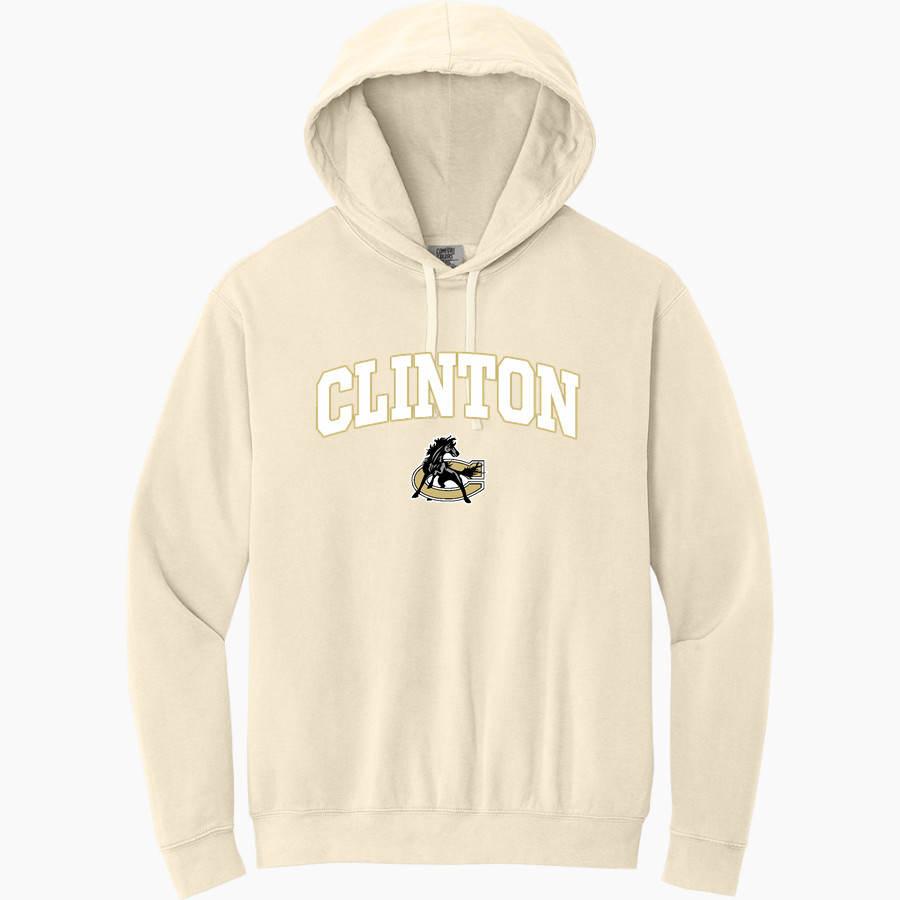 Clinton Dark Horses <span class="pdp-name-mascot">Clinton Dark Horses</span> Comfort Colors Adult Lightweight Hooded Sweatshirt