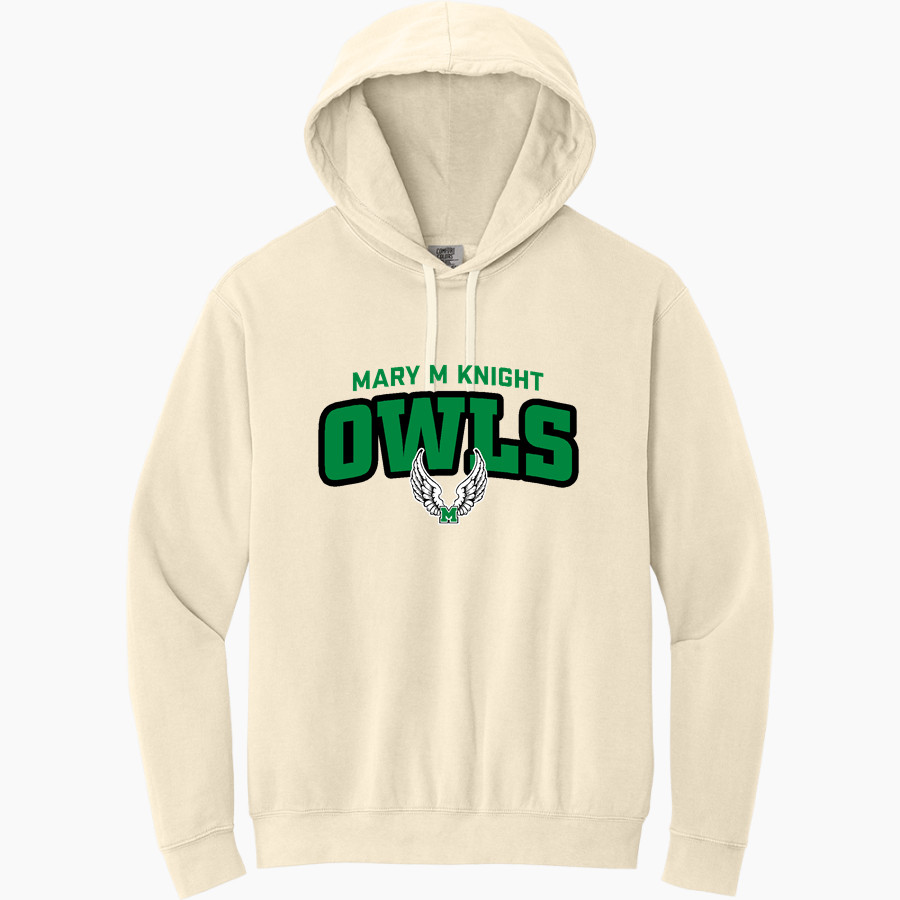 MARY M KNIGHT HIGH SCHOOL OWLS <span class="pdp-name-mascot">MARY M KNIGHT OWLS</span> Comfort Colors Adult Lightweight Hooded Sweatshirt