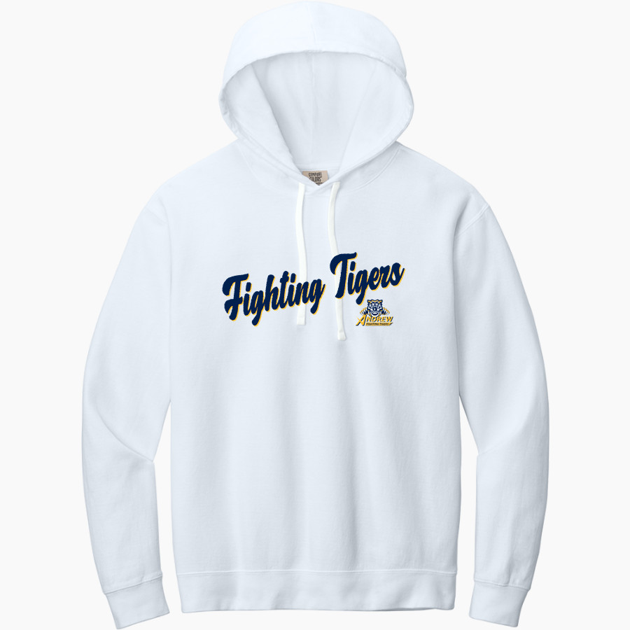 Andrew Tigers <span class="pdp-name-mascot">Andrew College Tigers</span> Comfort Colors Adult Lightweight Hooded Sweatshirt