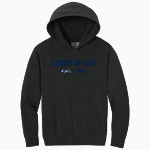 Crown of Life Knights <span class="pdp-name-mascot">Crown of Life Christian Academy Knights</span> Comfort Colors Youth Lightweight Hooded Sweatshirt Front Thumbnail