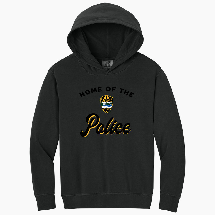Potsdam Police Deptartment Police <span class="pdp-name-mascot">Potsdam Police Deptartment Police</span> Comfort Colors Youth Lightweight Hooded Sweatshirt