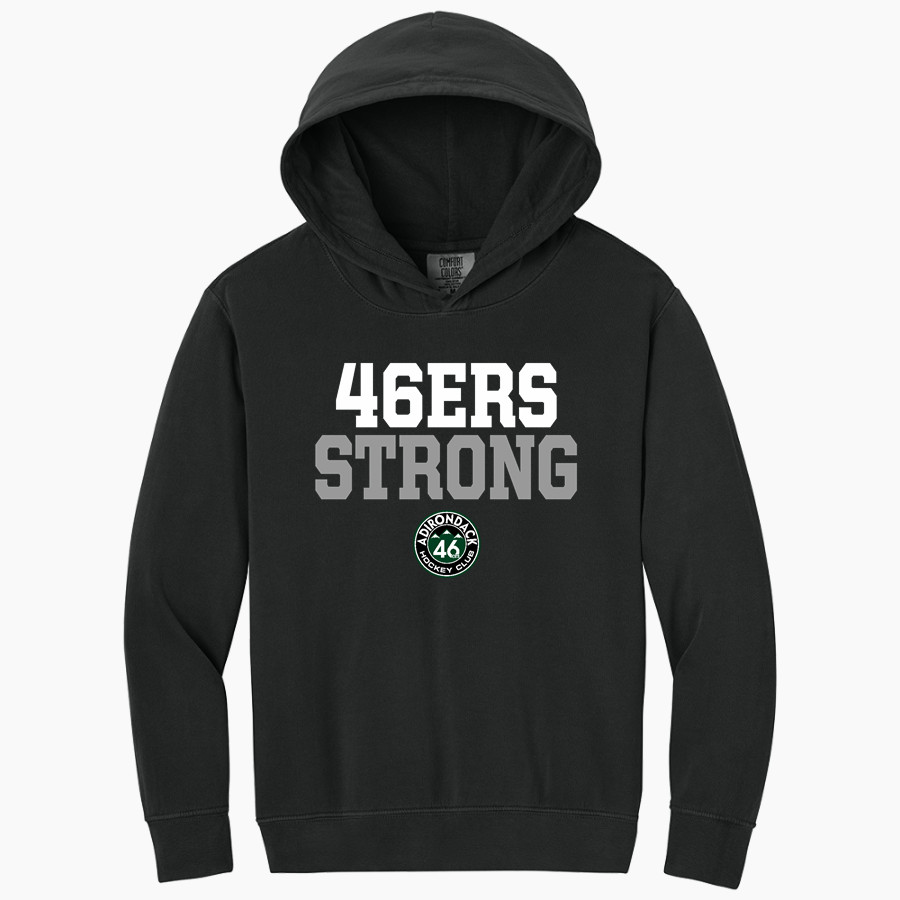Adirondack 46ers Hockey 46ers <span class="pdp-name-mascot">Adirondack 46ers Hockey 46ers</span> Comfort Colors Youth Lightweight Hooded Sweatshirt